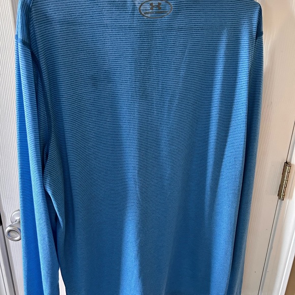Blue striped Under Armour pullover with zipper. Like new! - Picture 3 of 3